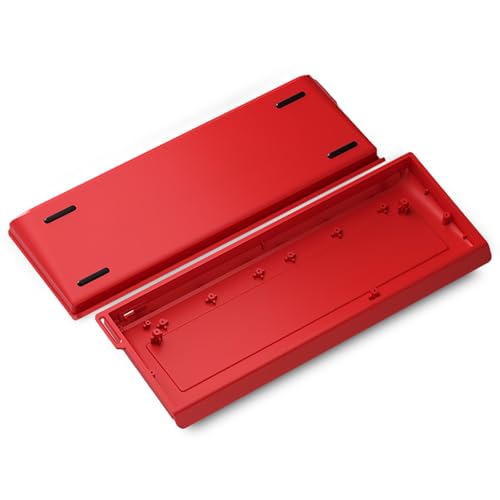 FKZ H60 Aluminum Keyboard Case,60% Compact Customized Mechanical Gaming Keyboard Housing Compatible with Wooting60/Win60/GH60/MADLIONS MAD60HE/61Keys Barebones Keyboard DIY (Red) - color: Red