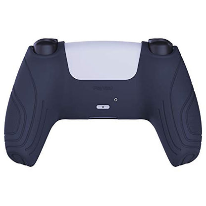eXtremeRate PlayVital Samurai Edition Midnight Blue Anti-Slip Controller Grip Silicone Skin for ps5, Ergonomic Soft Rubber Case for ps5 Controller with Black Thumb Stick Caps - color: Midnight Blue