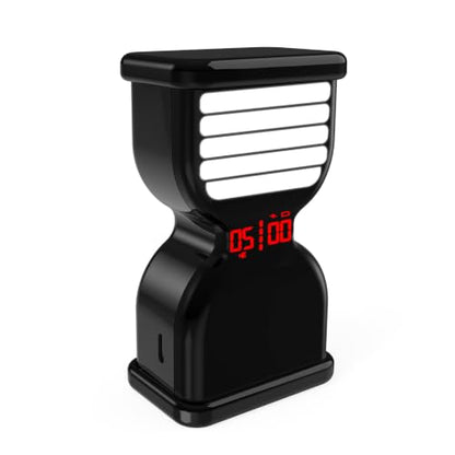 Digital Hourglass Timer, Rechargeable Visual Sand Timers, Black | Pomodoro Countdown Timer with ON/OFF Alarm Volume LED Display, Desk Flip Timer, Ideal for Study Work Kitchen - color: Black