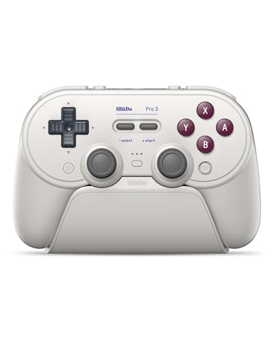 8Bitdo Pro 3 Bluetooth Controller (GB) - TMR Joysticks | For Switch/Switch 2, Windows/Apple/Android, Swappable ABXY Buttons, Pro Back Buttons, Hall Effect Triggers, Charging Dock - color: G Classic, size: Pro 3