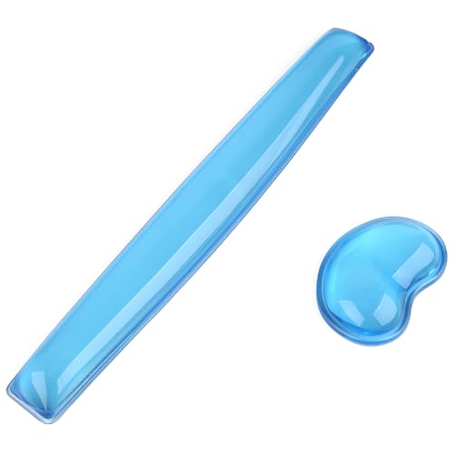 Gel Keyboard & Mouse Wrist Rest Set - Keyboard Wrist Rest Pad & Mouse Support for Office Gaming Pad Computer Laptop Ergonomic Comfortable Pain Relief- Blue Pad Set - color: Blue Pad Set