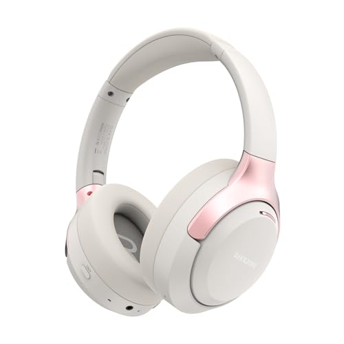 LC30Pro Hybrid Active Noise Cancelling Headphones, 100H Playtime Bluetooth Headphones, HiFi Audio Wireless Headphone with Foldable Design (Beige White), Gifts - color: Beige White