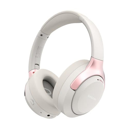 LC30Pro Hybrid Active Noise Cancelling Headphones, 100H Playtime Bluetooth Headphones, HiFi Audio Wireless Headphone with Foldable Design (Beige White), Gifts - color: Beige White