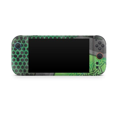 Glossy Glitter Gaming Skin Compatible with Nintendo Switch 2 Console Only - Hex Green - Premium 3M Vinyl Protective Wrap Decal Cover - Easy to Apply | Crafted in The USA by MightySkins - color: Hex Green, size: Switch 2 Console Skin Only, style: Glossy Gl