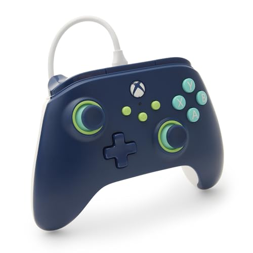 PowerA Wired Controller for Xbox Series X|S - Mariner Blue, gamepad, video game/gaming controller, works with Xbox One, Officially Licensed - style: Marine Blue