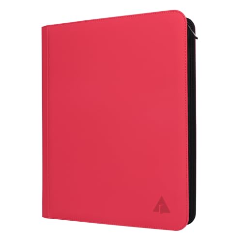 Top loader Binder, Holds 432 Top Loaders, 9 Pockets Top Loader Binder with Sleeves for Cards in 3'' x 4'' Top loaders -Red - color: Red