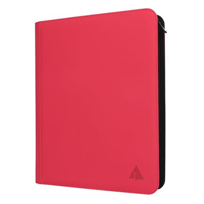 Top loader Binder, Holds 432 Top Loaders, 9 Pockets Top Loader Binder with Sleeves for Cards in 3'' x 4'' Top loaders -Red - color: Red