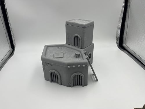 Architectural Terrain Set for 28mm (1/64) Miniature Wargames, 3D Printed and Paintable, Gift for Hobby Enthusiasts (Desert Building)