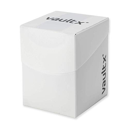 Vault X Large Standard Deck Box with 150 Black Sleeves, fits 100+ Sleeved Trading Cards (White) - color: White