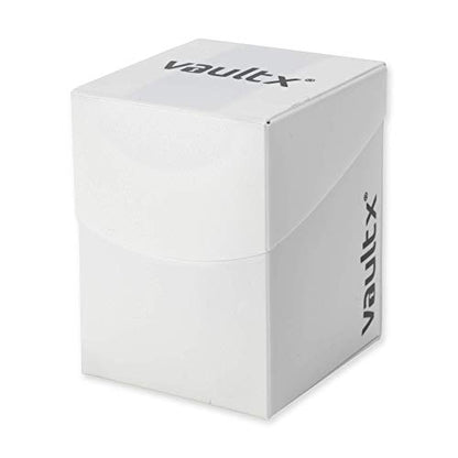 Vault X Large Standard Deck Box with 150 Black Sleeves, fits 100+ Sleeved Trading Cards (White) - color: White