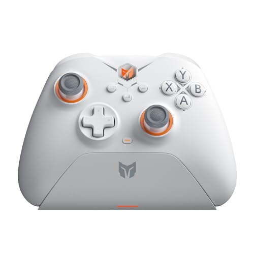 Black Shark BIGBIG WON Gale Wireless Controllers - Motion Aiming, Hall Trigger, 4 Custom Buttons - PC/iOS/Android Gaming Controller with Charging Dock - color: C.GaleSet White