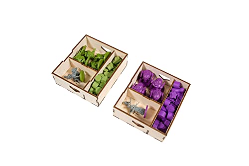 The Broken Token Game Organizer Compatible with Scythe - Wooden Game Organizing Box with Multiple Trays - size: Scythe Base