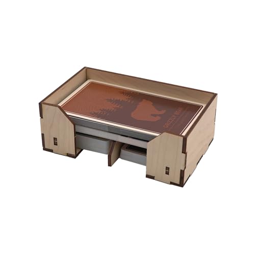 The Broken Token Cascadia and Landmarks Compatible Game Organizer - Wood Storage Box with Multiple Trays for Cards, Tokens & More - Wooden Game Organizer