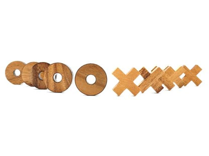 BSIRI Tic Tac Toe Wooden Board Games (Only X-O Pieces)- Unique Gifts, Fun Gifts for Adults and Use as Living Room Rustic Table Decor Ideal for Coffee Table Decor - style: Only X-O Pieces