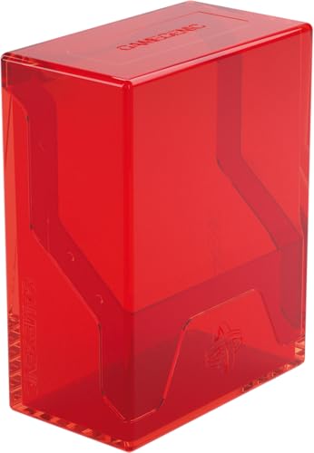 Gamegenic Bastion 50+ XL Deck Box - Compact, Secure, and Perfectly Organized for Your Trading Cards! Safely Protects 50+ Double-Sleeved Cards, White Color, Made - color: Red