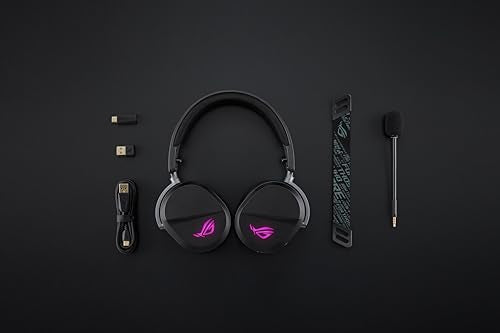 ASUS ROG Pelta Wireless Gaming Headset with Detachable Mic – Tri-Mode (BT, 2.4GHz, USB-C) 50mm Titanium-Plated Drivers, 70Hr Battery, Ergonomic, Lightweight, for PC, PS5, PS4, Switch, Mobile - Black - color: Black