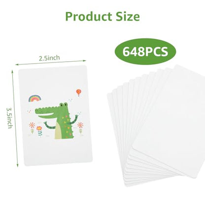 648PCS Blank Playing Cards 2.5" x 3.5" Blank Playing Cards to Write On Double Sides Printable Index Flash Cards Blank Tarot Cards for DIY Game Cards Gift Cards Message Card
