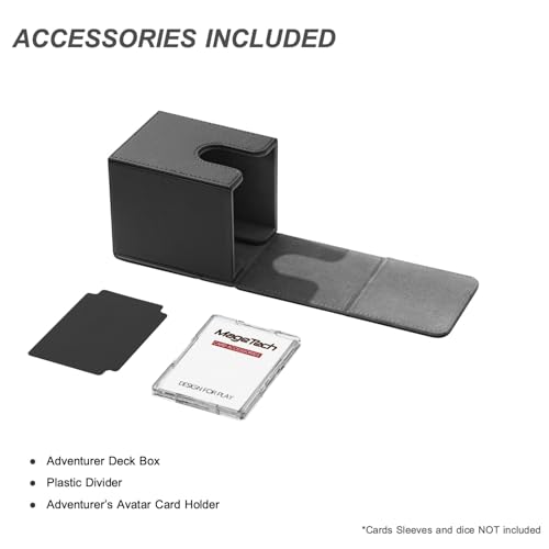 Mage Tech Adventurer [Hero] Modular Deck Box - Holds 99 Double-Sleeved Cards - Includes Avatar Holder - Ultra-Rugged, Expandable Design - MTG Commander/EDH & More - Black/Grey - color: 2. Artifact (Black/Grey), style: 2. Hero