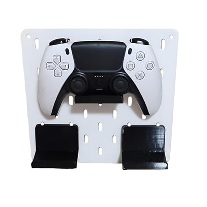 3D_ZeapoAI Headphone and Controller Holder for IKEA Skadis Pegboard Compatible with Xbox PS5 PS4 Controller 2Pcs - color: black