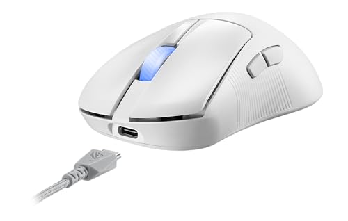 ASUS ROG Keris II Ace Wireless Gaming Mouse – Right-Handed Ergonomic, 54g, Tri-Mode Connectivity, 42K DPI, up to 107Hr Battery, PC/Mac Support - White - color: White, style: Keris II Ace