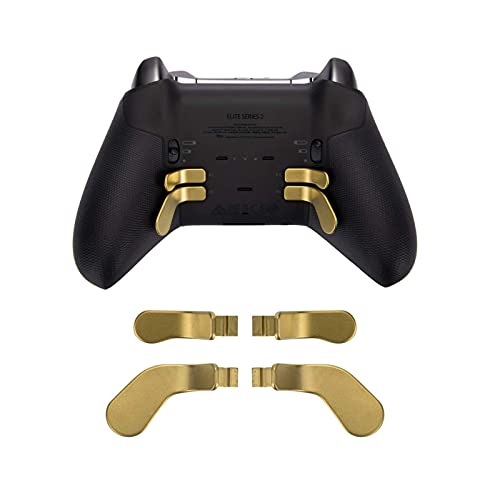 13 in 1 Metal Thumbsticks for Xbox One Elite Series 2, Elite Series 2 Controller Accessory Parts, Gaming Accessory Replacement, Metal Mod 6 Swap Joystick, 4 Paddles, 2 D-Pads, 1 Tool (Plating Gold) - color: Gold