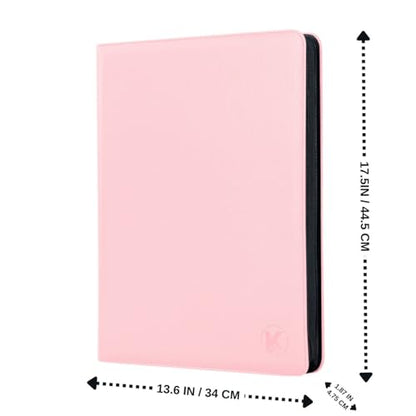 1000+ Pockets Trading Card Binder, 16-Pocket Card Ablum Compatible with MTG,Sports Cards & Other Standard Size Trading Cards (Pink) - color: Pink