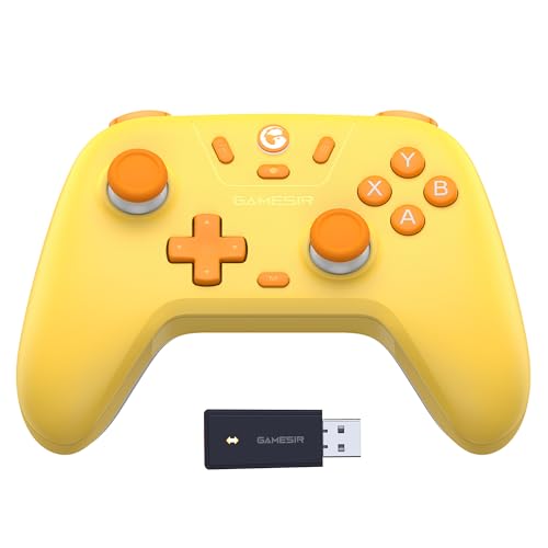 GameSir Nova Lite Wireless Controller for PC,Hall Effect Sticks & Trigger | Bluetooth Controller Gamepad with Hall Effect Trigger,Turbo,Rumble Vibration,Android, Switch & Steam Deck - color: Nova Lite(Yellow)