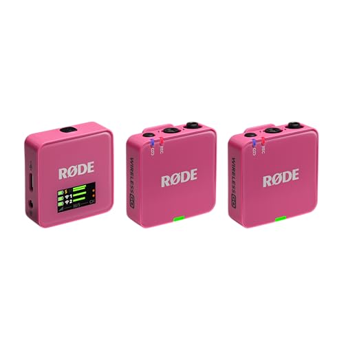 RØDE Wireless GO (Gen 3) – Compact Wireless Mic – Pristine Audio, 32-bit Float Recording, Automatic Level Control, for Phones, Cameras and Computers (Pink) - color: Pink, style: WIGO 3