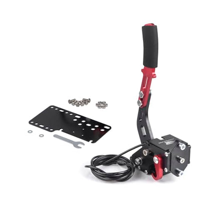 ZHSYMX USB Handbrake for 16Bit SIM PC Racing Games, Compatible with G27 G29 G920 G923 T500 T300 Simulate Linear Handbrake With Plate（Only PC System） Black - color: PC-black