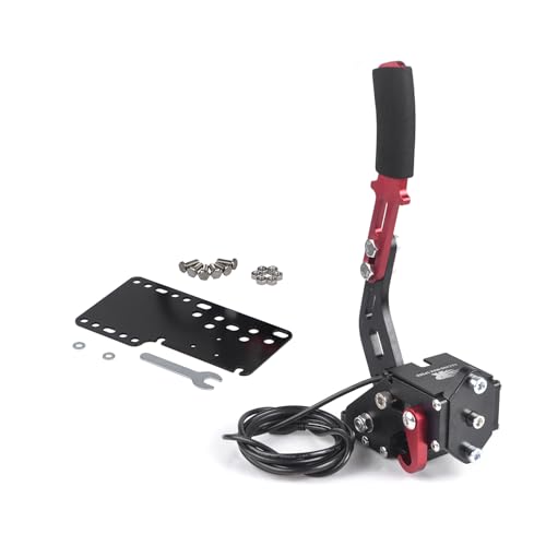 ZHSYMX USB Handbrake for 16Bit SIM PC Racing Games, Compatible with G27 G29 G920 G923 T500 T300 Simulate Linear Handbrake With Plate（Only PC System） Black - color: PC-black