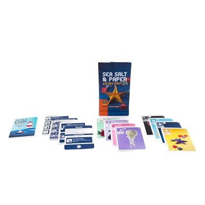 Sea Salt and Paper Extra Salt Expansion - 8 New Cards with Exciting Effects! Fast-Paced Strategy Game for Kids & Adults, Ages 8+, 2-4 Players, 30-45 Minute Playtime, Made by Pandasaurus Games