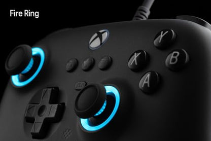 8Bitdo Ultimate C Wired Controller with RGB Lighting Fire Ring - Dark Gray | Officially Licensed, Hall Effect Joysticks, Hall Trigger, 3.5mm Audio Jack, for Xbox Series X|S, Xbox One, Windows 10/11 - color: Dark Gray