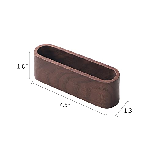 muso wood Business Card Holder for Desk 4 Pack (Walnut) | Wooden Display Business Card Stand for Office Tabletop - size: Walnut 4 Pack