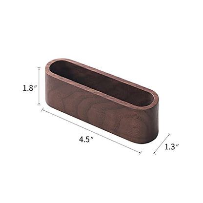 muso wood Business Card Holder for Desk 4 Pack (Walnut) | Wooden Display Business Card Stand for Office Tabletop - size: Walnut 4 Pack