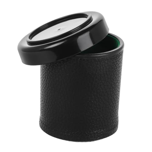 VICASKY 1set Low Noise Dice Cup Set Lid Mute Shaking Dice Holder for Parties Leather Design Comfortable Grip for Social Gatherings and Game
