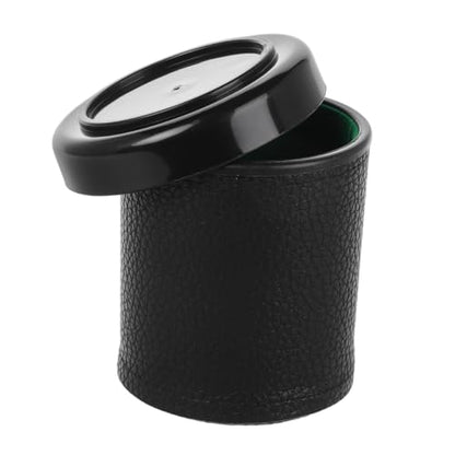VICASKY 1set Low Noise Dice Cup Set Lid Mute Shaking Dice Holder for Parties Leather Design Comfortable Grip for Social Gatherings and Game