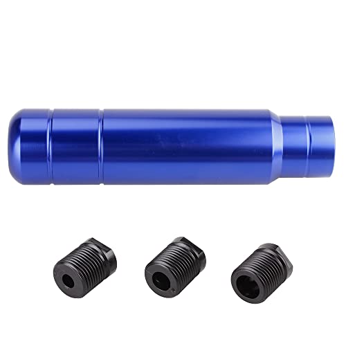 BARTOO Aluminum Alloy Heavy Weighted Shifter Knob, 5" Auto Gear Shift Knob, Car Gear Lever Stick Shifter Handle,with 3 Threaded Adapters M8 M10 M12,Fit Most Automatic Manual Vehicle (Blue) - color: Blue