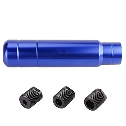 BARTOO Aluminum Alloy Heavy Weighted Shifter Knob, 5" Auto Gear Shift Knob, Car Gear Lever Stick Shifter Handle,with 3 Threaded Adapters M8 M10 M12,Fit Most Automatic Manual Vehicle (Blue) - color: Blue