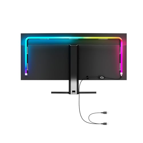 Upgraded 32-Inch Monitor Backlight, Unibody LED Strip with 45° Upward Glow & Dual USB Power, Smart Ambient PC Lighting with Screen Sync - color: For 32 inch PC