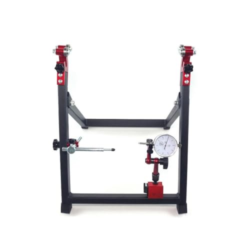 Universal folding wheel balance adjustment stand compatible with bicycles