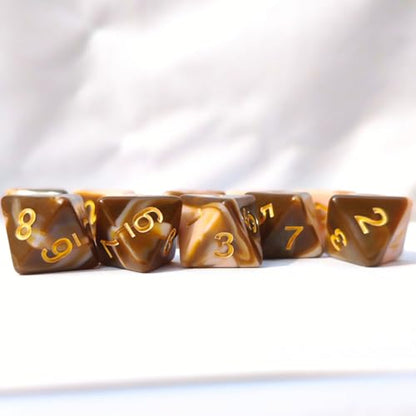 10 PCS D8 8 Sided Dice Set, Polyhedral Number Game Dice for DND RPG MTG Board Game Party Tabletop Accessories (White + Coffee) - color: White + Coffee