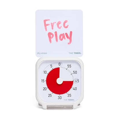Time Timer 3 Inch Visual Timer – 60-Minute Quiet Portable Countdown Timer for Kids, Teachers, Students & Adults – Helps with Focus, Transitions, ADHD, Autism & Time Blindness – (Red & White) - color: White & Red