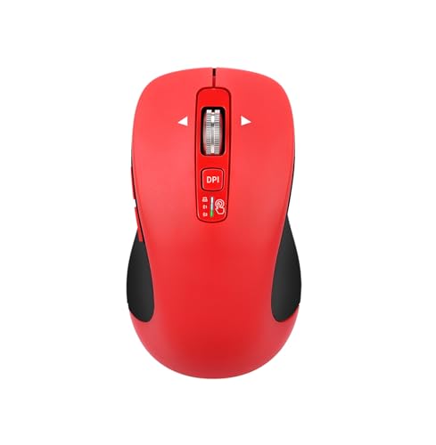 CITLLA Wireless Bluetooth Mouse (USB + BT1 + BT2), Full Size, 4-Way Scrolling, Multi-Device Silent Mouse for Computer, Laptop, iPad, MacBook (Red) - color: Red