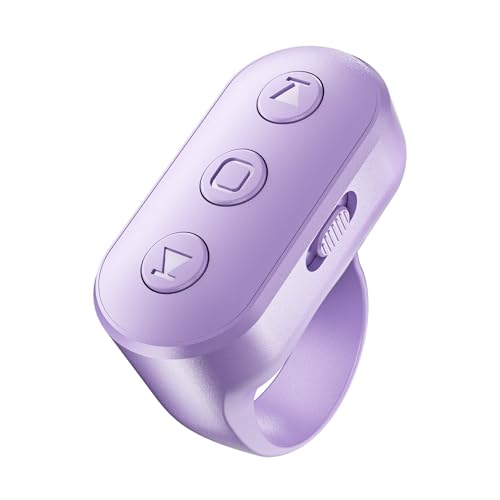 Scrolling Ring Remote for TikTok YouTube IG Shorts Video Landscape Portrait, Fingertip Wireless Scroller Page Turner Clicker for Kindle APP Compatible with iPhone iPad Android Phone Tablet - color: Purple