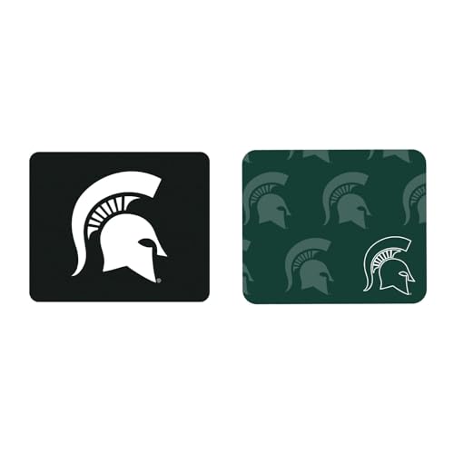 OTM Essentials Officially Licensed Michigan State University Standard Fabric Mouse Pad, Desk Accessories, Standard Fabric Gaming Mouse Pad with Non-Slip Rubber Base, Mascot Repeat