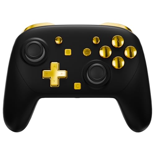 eXtremeRate DIY Replacement Full Set Buttons for Nintendo Switch 2 Pro Controller, Chrome Gold Custom ABXY Dpad + - Home Capture Power L R ZR ZL Triggers Sync GL GR Buttons for Switch 2 Pro Controller - color: Chrome Gold