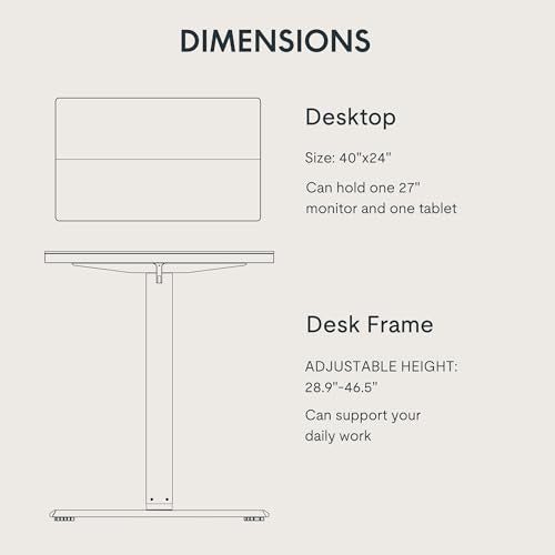 FLEXISPOT Standing Desk Electric Height Adjustable Desk with 40 x 24 Inch Splice Board, Home Office Computer Workstation, Black Top + Black Frame - color: Black, size: 40"x24"
