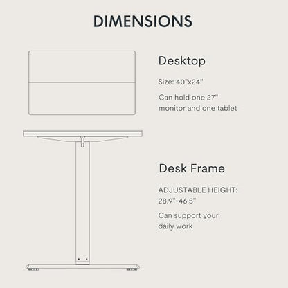 FLEXISPOT Standing Desk Electric Height Adjustable Desk with 40 x 24 Inch Splice Board, Home Office Computer Workstation, Black Top + Black Frame - color: Black, size: 40"x24"