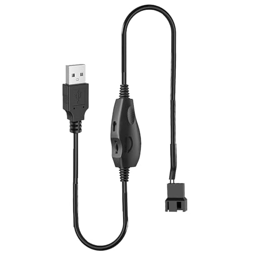 Gebildet 12V Voltage Step-Up USB to 3-Pin and 4-Pin PC Fan Sleeved Power Adapter Cable with Switch and Speed Regulator - style: USB 5V-12V regulator