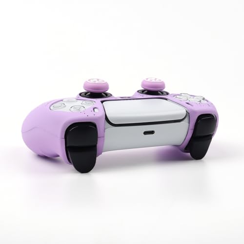 Moonlit Cats with a Loving Heart Controller Skin Compatible with PS5/Playstation 5 Controller, RALAN Protector Case Cover Customised Thumb Grip - color: MCats Purple